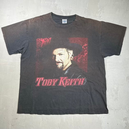 2001 Toby Keith Screen Play Tour Washed Black Tee Size XL USED v20095