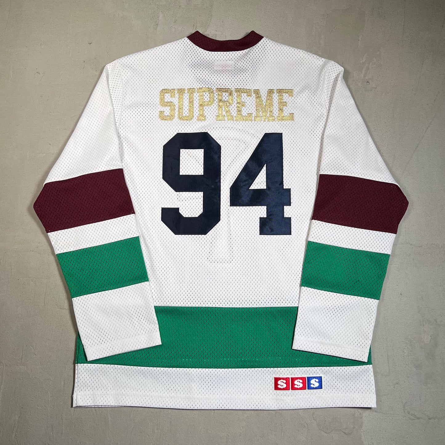 Supreme Ankh White/Green Hockey Jersey Size Medium USED x17631