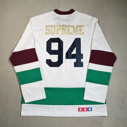 Supreme Ankh White/Green Hockey Jersey Size Medium USED x17631