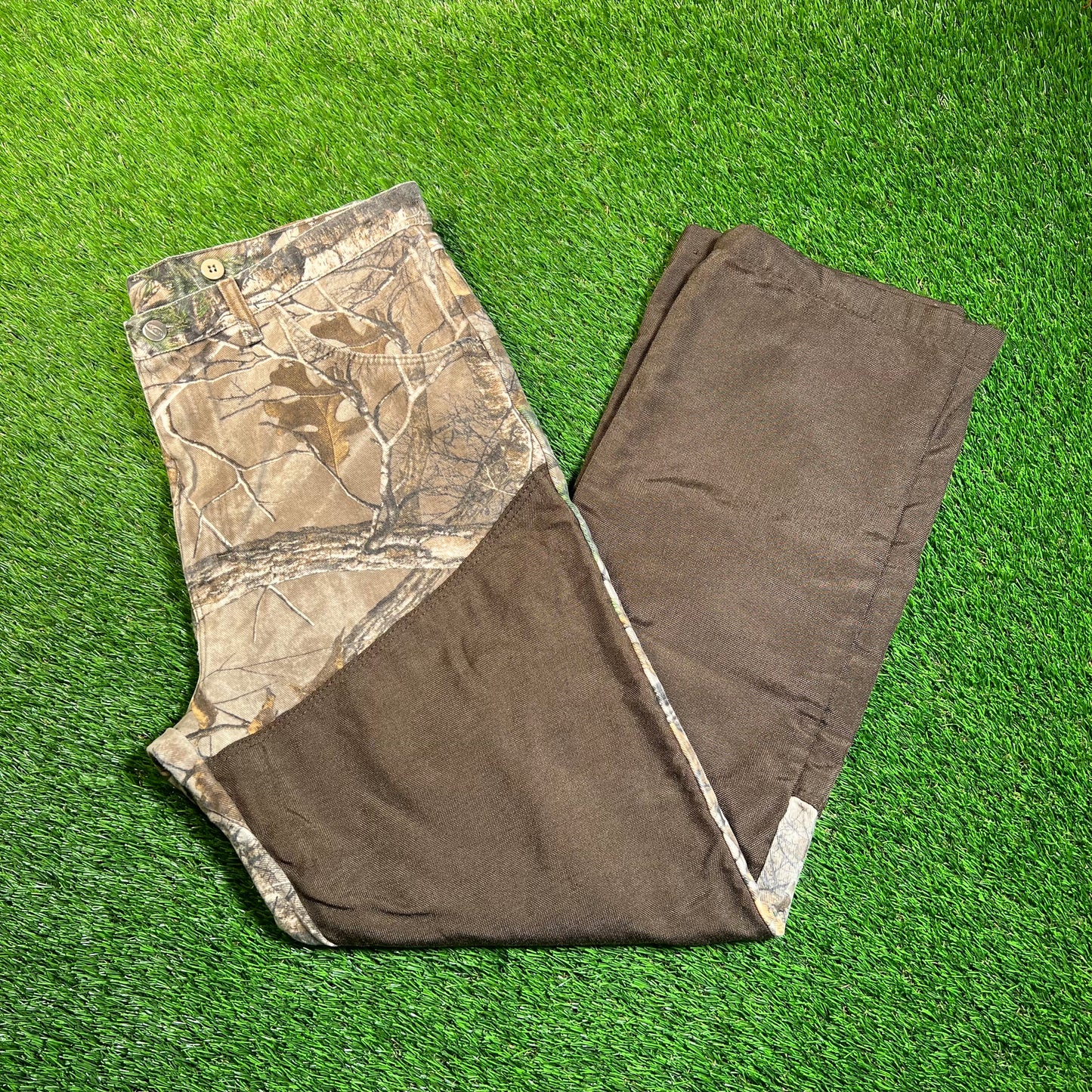 Y2K Wrangler RealTree Camo Double Knee Pants Size 38x32 USED v18880
