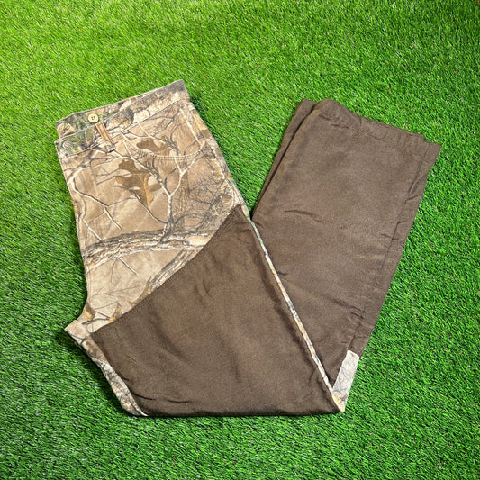 Y2K Wrangler RealTree Camo Double Knee Pants Size 38x32 USED v18880