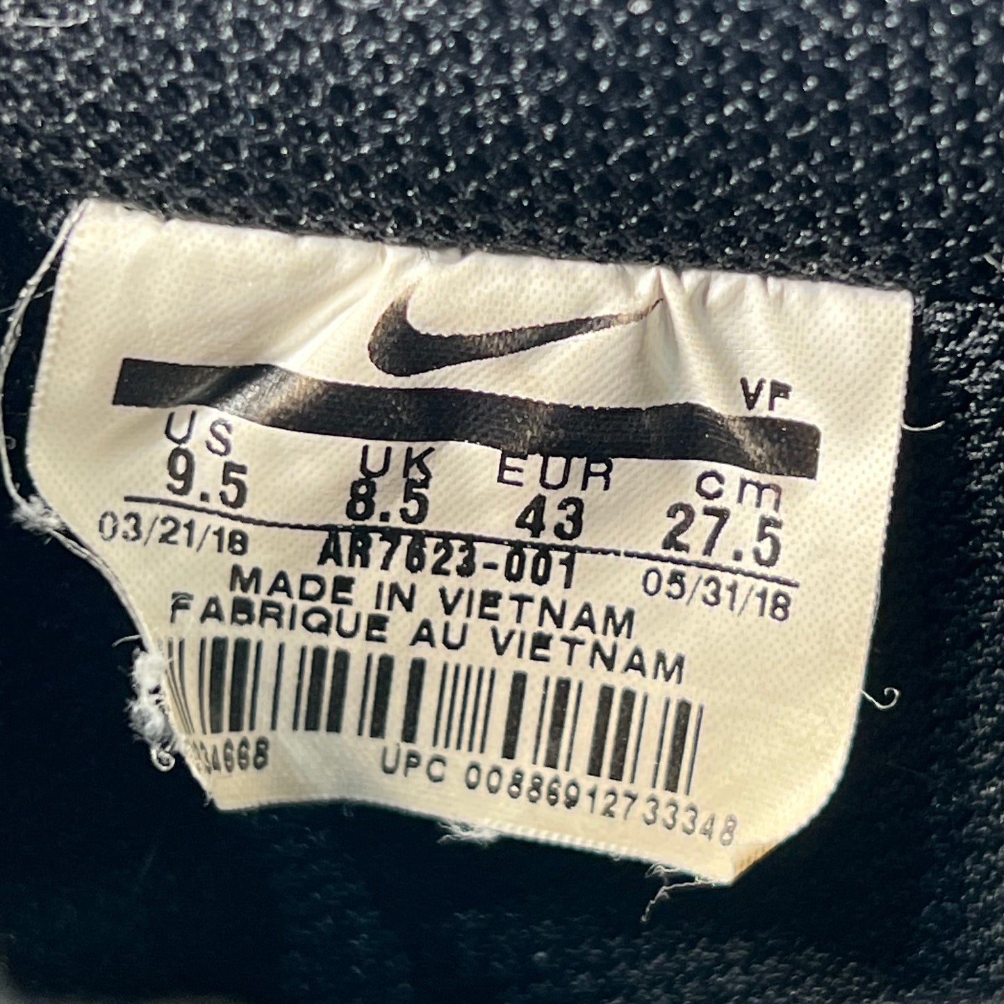 Nike Air Force One Supreme CDG Slipt (2018) Size 9.5 USED s17898