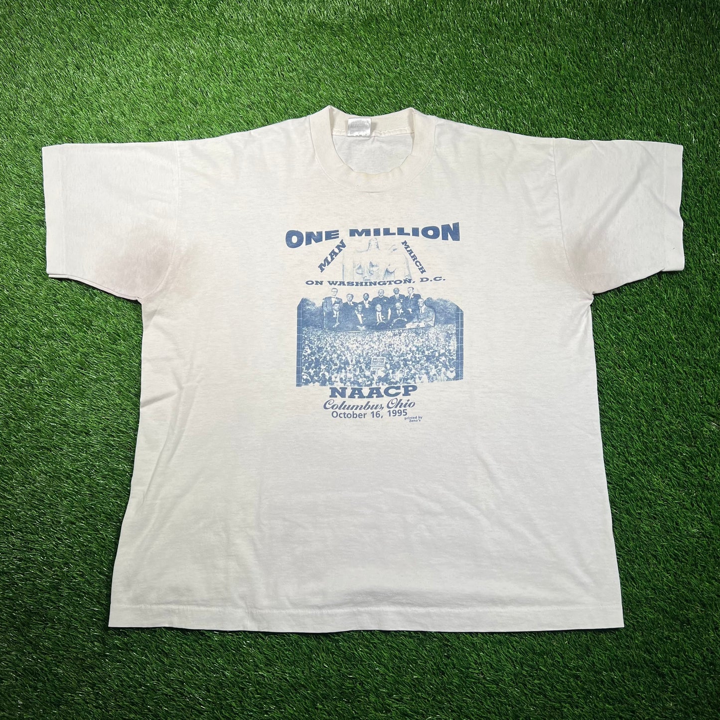 1995 One Million Man March White Tee Size XL USED v18718
