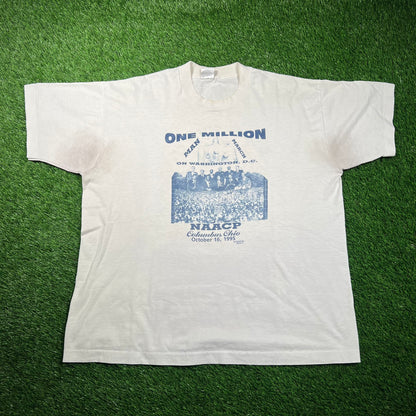 1995 One Million Man March White Tee Size XL USED v18718