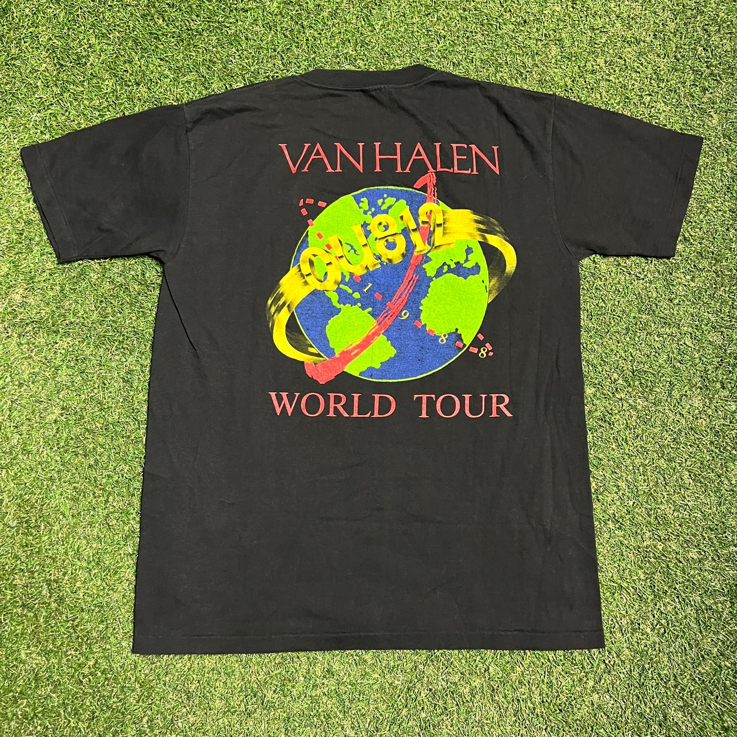 1988 Van Halen OU812 World Tour Black Tee Size XL USED v16049