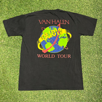1988 Van Halen OU812 World Tour Black Tee Size XL USED v16049