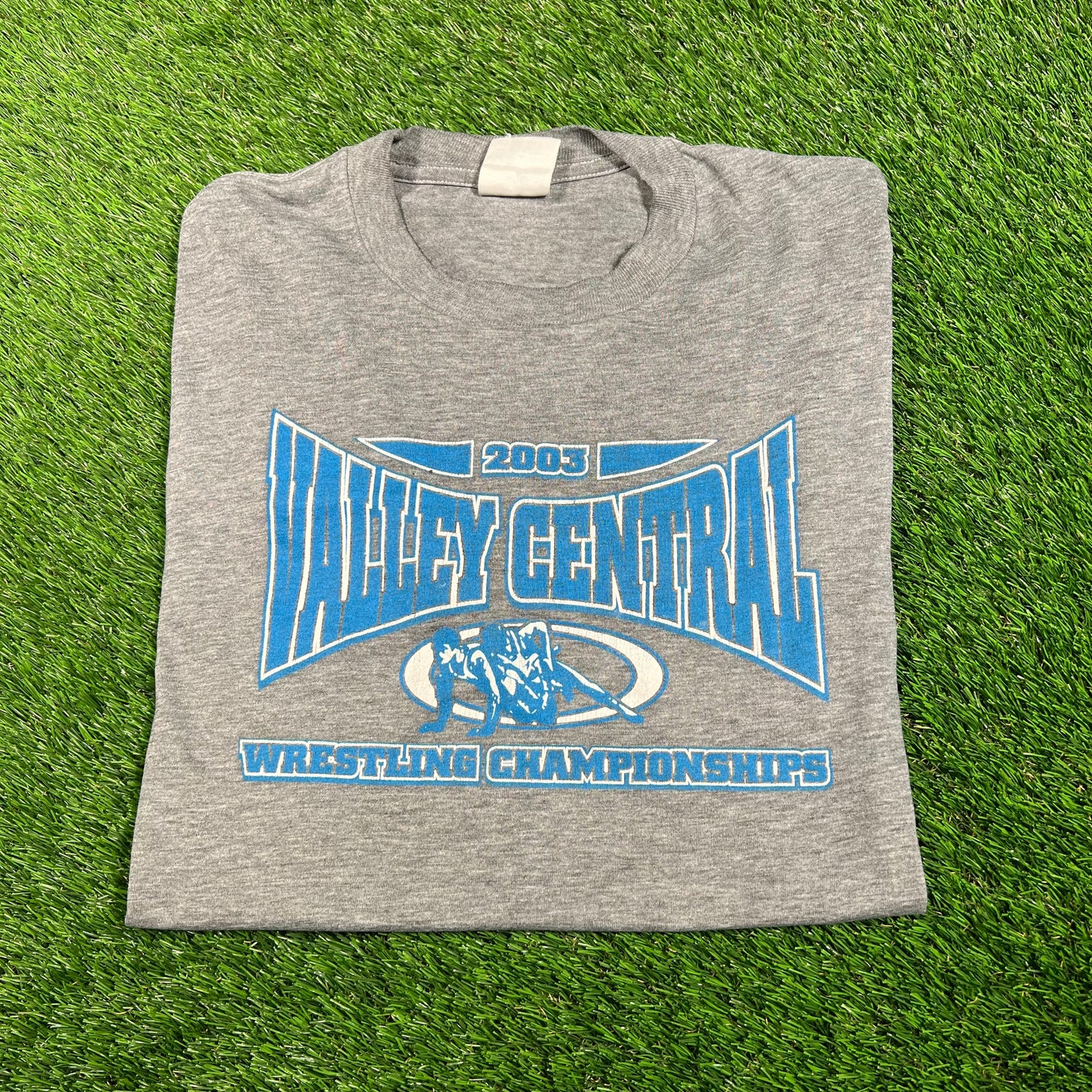 2003 Valley Central Wrestliong Champions Grey Tee Size XL USED v17730