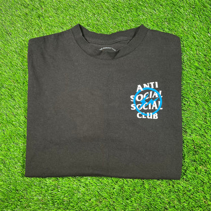 Anti Social Social Club Fragment Blue Logo Black Tee Size Medium USED x15314