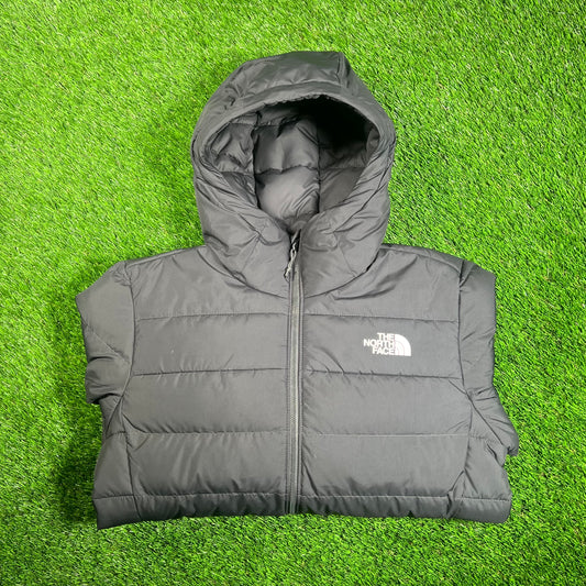 North Face Dark Grey MicroDown Puffer Jacket Size Small USED v18153