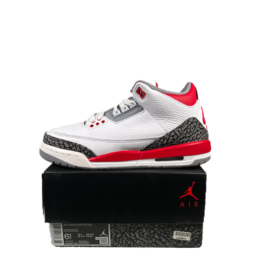 Jordan 3 Fire Red (2022) Size 6.5Y USED s19354