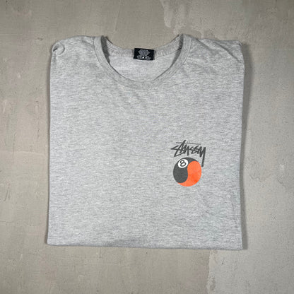 Stussy 8 Ball Yin Yang Grey Tee Size XL USED x17120