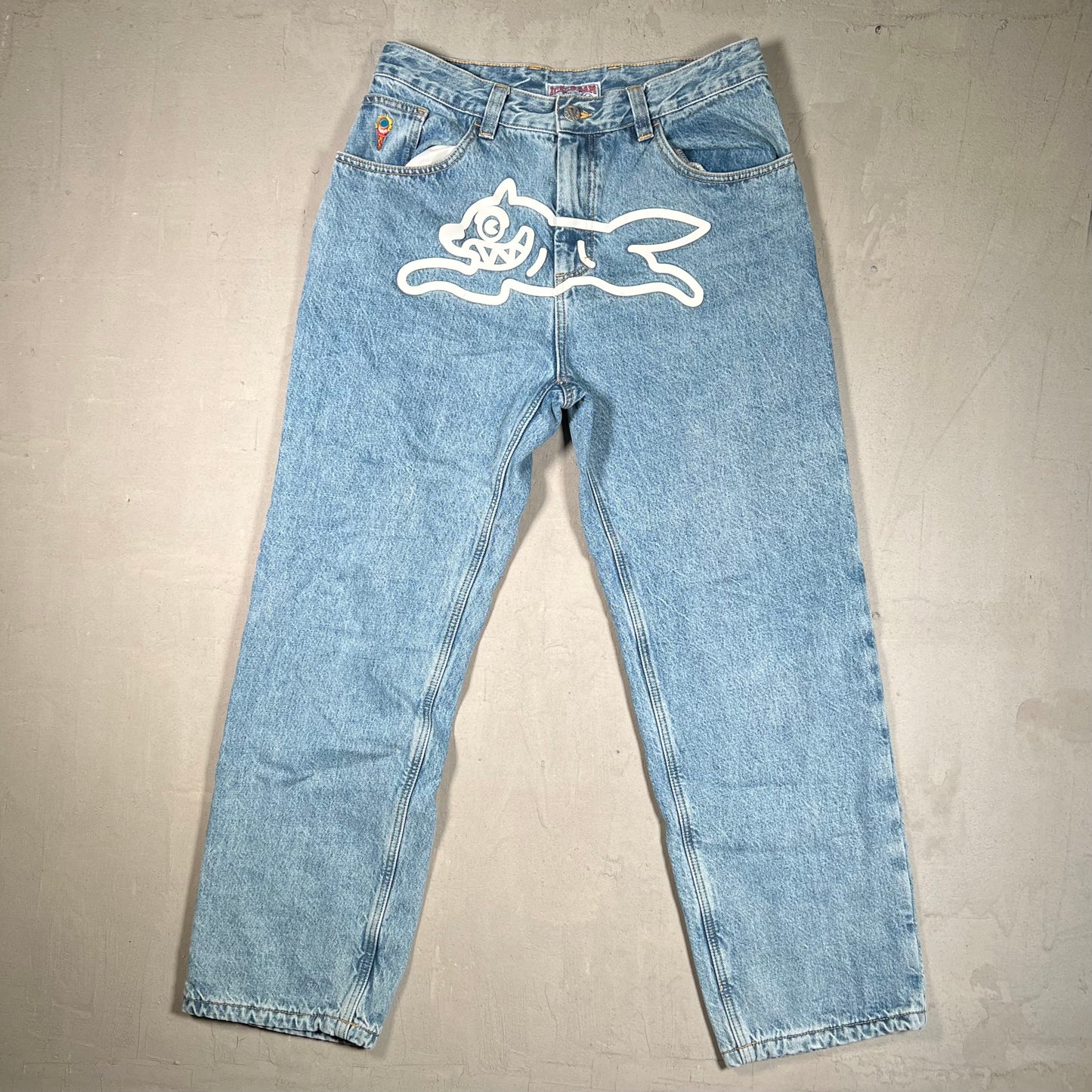 Ice Cream Running Dog Lightwiash Jeans Size 32 USED x17520