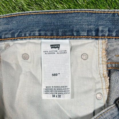 Levis 569 Blue Jeans Size 34x32 USED v16840