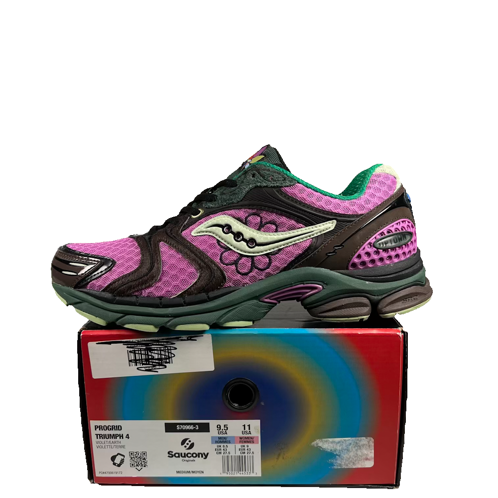 Saucony ProGrid Triumph 4 Jae Tips Flowers Grow Uptown Perilla (2025) Size 9.5 USED s23832