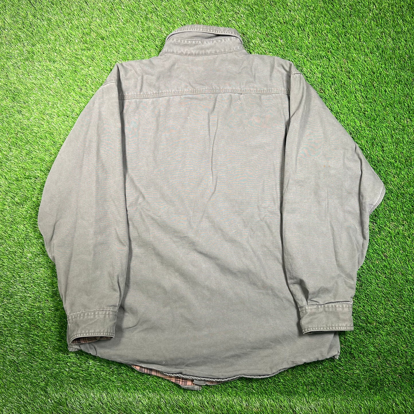 Y2K Carhartt Green Canvas Button Up Light Jacket Size Large USED v18713