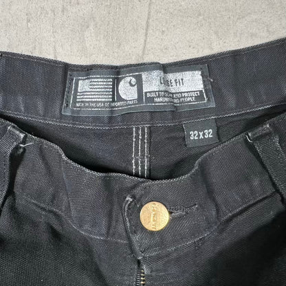 Y2K Carhartt Black Double Knee Carpeneter Pants Size 32 USED v20300