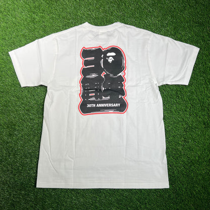 Bape 30th Anniversary White Tee w/ Box Size Medium NEW x16097