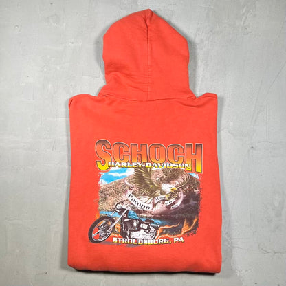 2004 Harley Davidson Orange Hoodie Size Large USED v20311