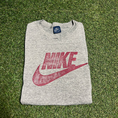 Nike Burgundy Check Grey Long Sleeve Size Medium USED V15847