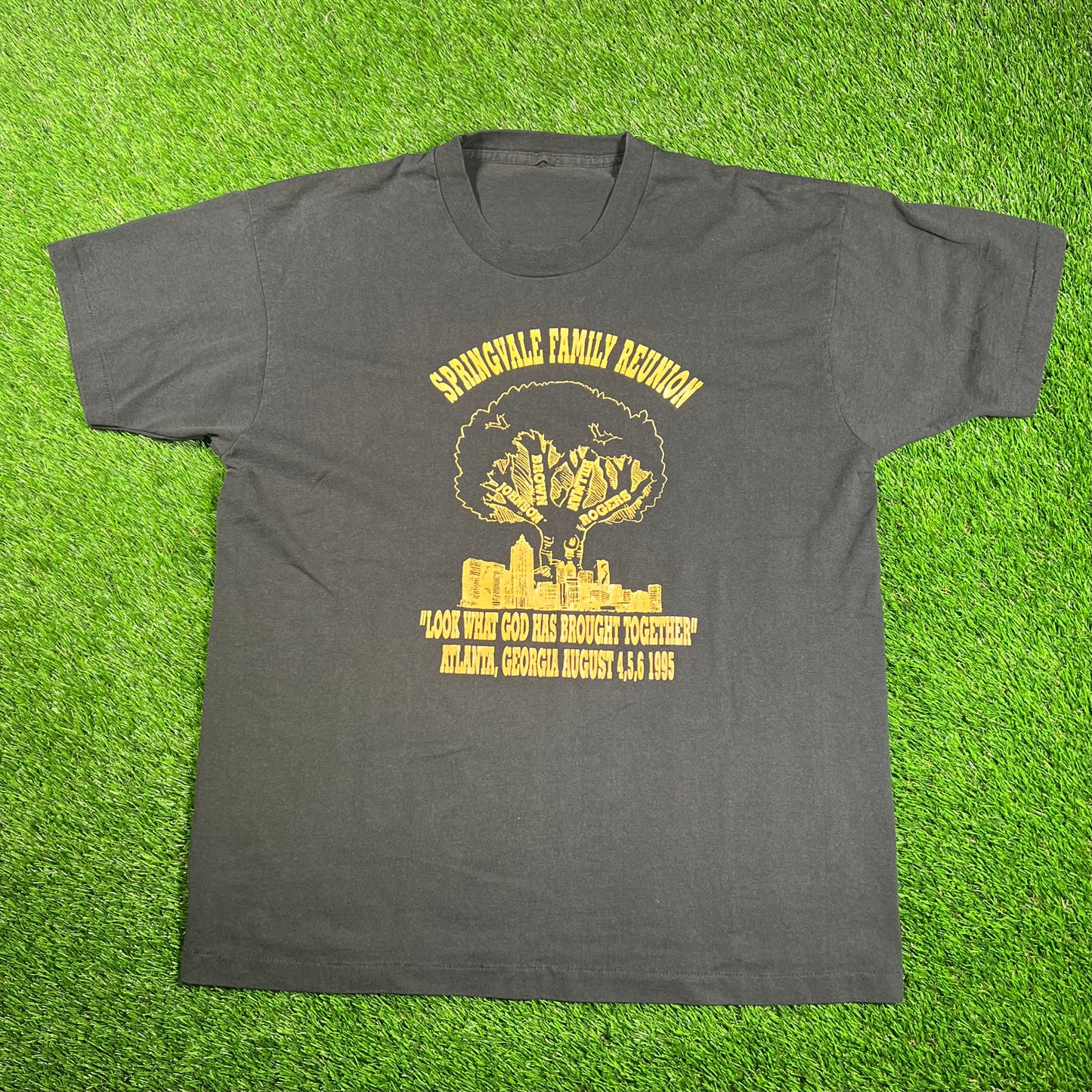 1995 Springvale Family Reunion Black Tee Size XL USED v17826
