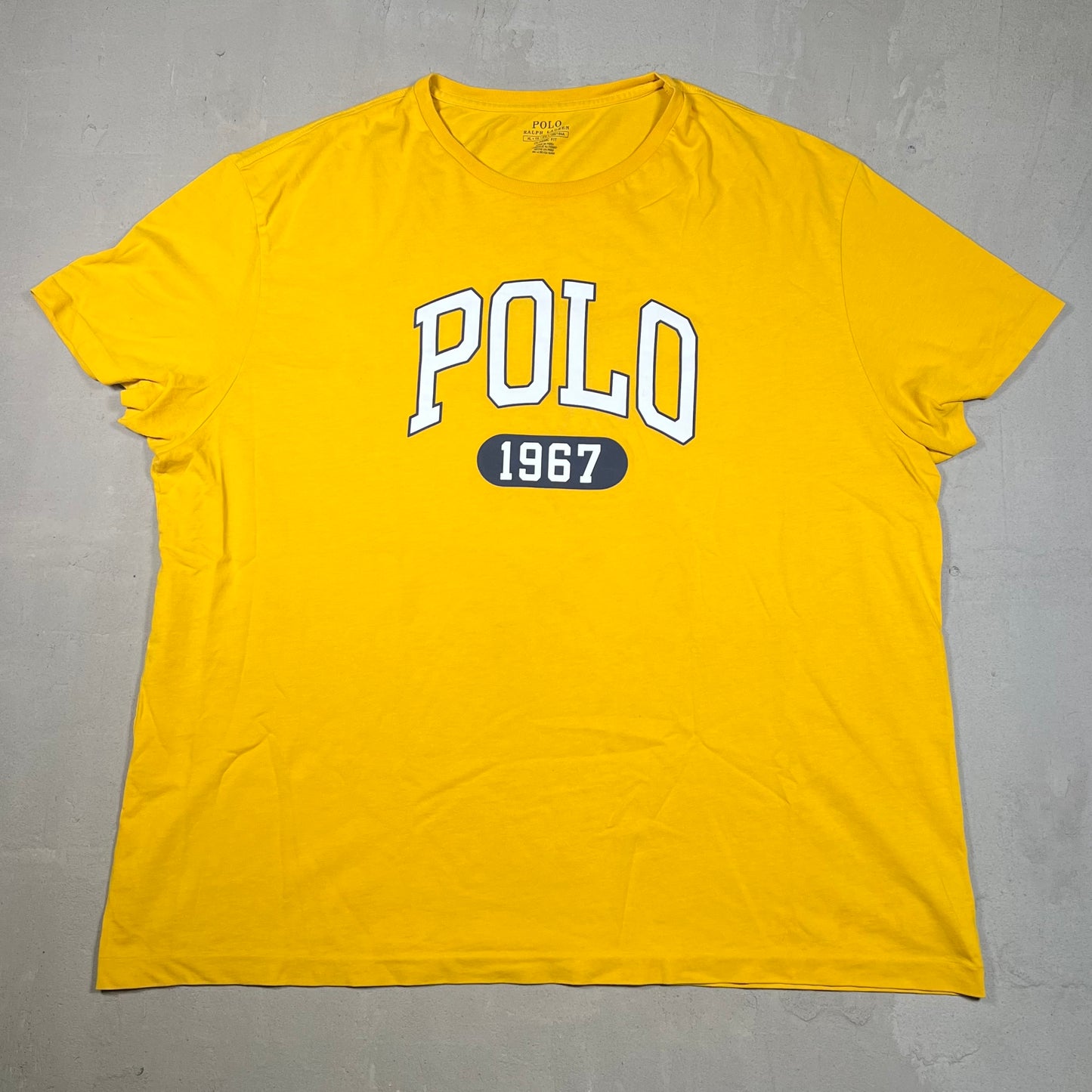 Polo Ralph Lauren Yellow Logo Tee Size XL USED v18989