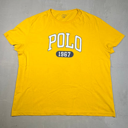 Polo Ralph Lauren Yellow Logo Tee Size XL USED v18989