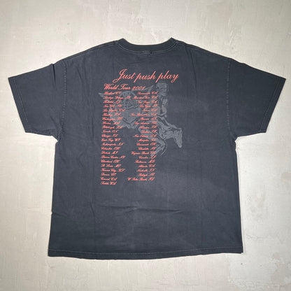 2001 Aerosmith Just Push Play Tour Black Tee Size XL USED v18038