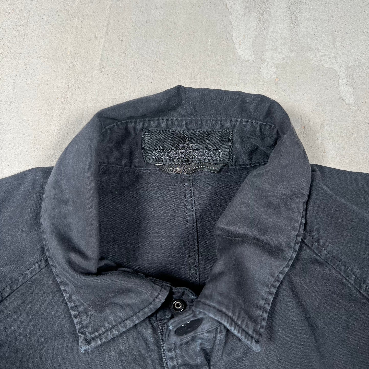 Stone Island Black Cargo Zip Up Light Jacket Size Large USED x17367
