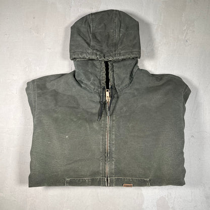 Y2K Carhartt Green Workwear Zip Up Jacket Size XL USED v19219