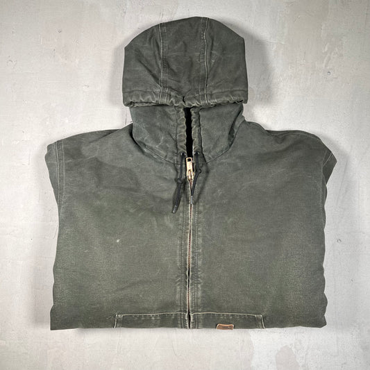 Y2K Carhartt Green Workwear Zip Up Jacket Size XL USED v19219
