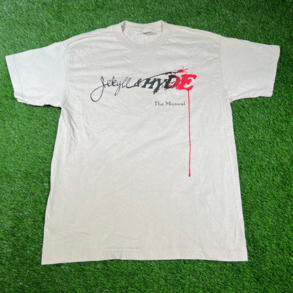 1990s Jekyll & Hyde The Musical Beige Tee Size Large USED v16660