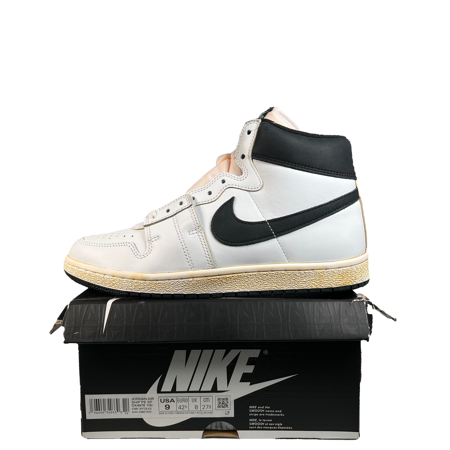 Nike Jordan Air Ship A Ma Maniere White Black (2023) Size 9 NEW s21873
