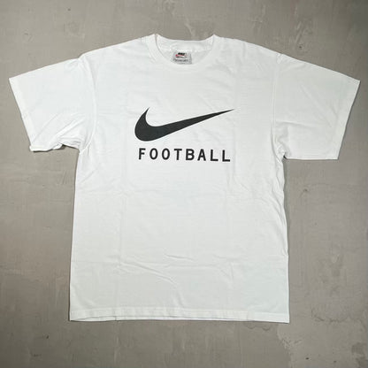 1990s Nike White Tag "Football" Tee White Size Medium USED v20071