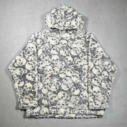 ERL Printed Skull Hoodie Size Medium USED x17396