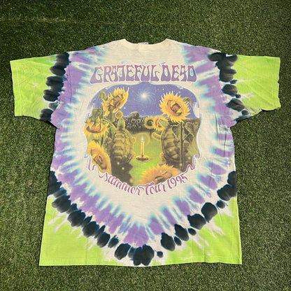 1995 Grateful Dead Summer Tour Turtles Tie Dye Tee Size XL USED v16348