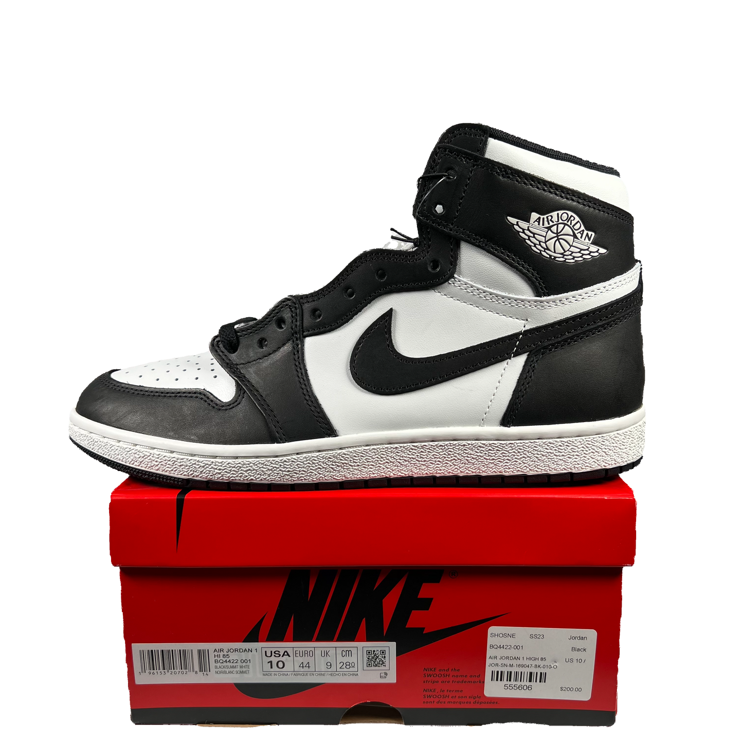 Jordan 1 High 85 Black White (2023) Size 10 NEW s19417