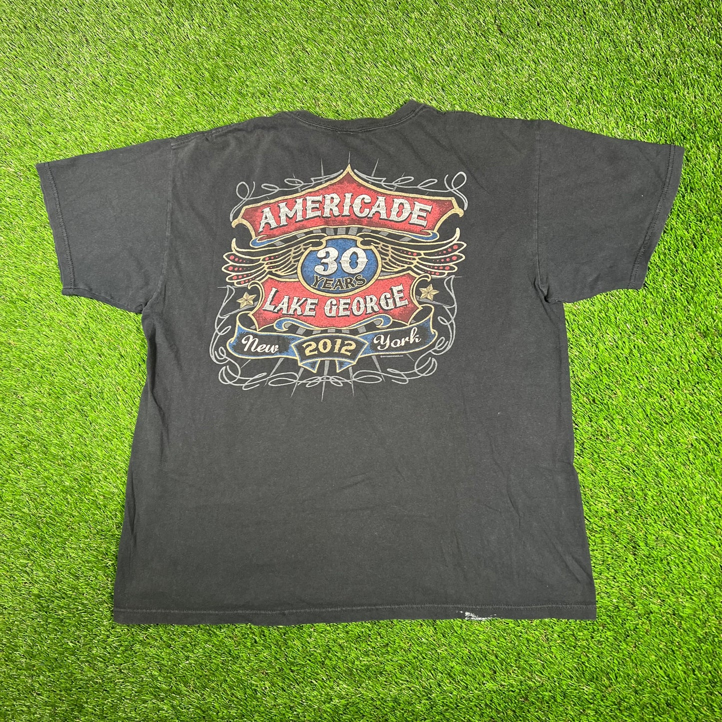 2011 Lake George Americade Black Tee Size XL USED v17150