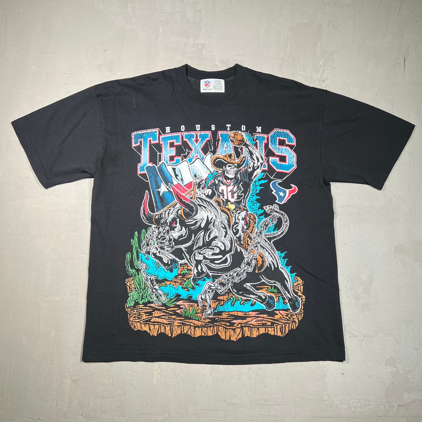 Warren Lotas x NFL Houston Texans Wrangler Black Tee Size XL NEW x14806