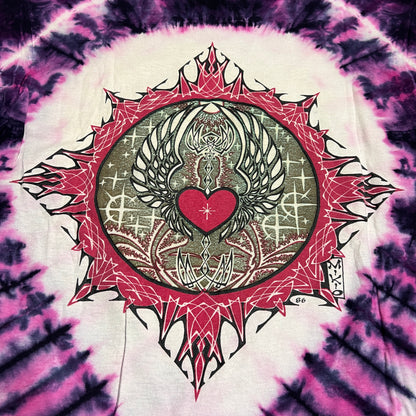 1986 Jimi Hendrix Mikio Kennedy Purple Tie Dye Tee Size Large USED v16050