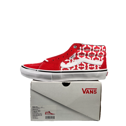 Vans Skate Grosso Mid Supreme Monogram S Logo Red (2021) Size 9 NEW s20228