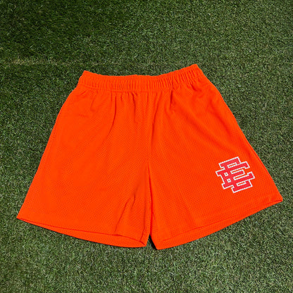 Eric Emanuel Red Logo Orange Shorts Size Large NEW x13452