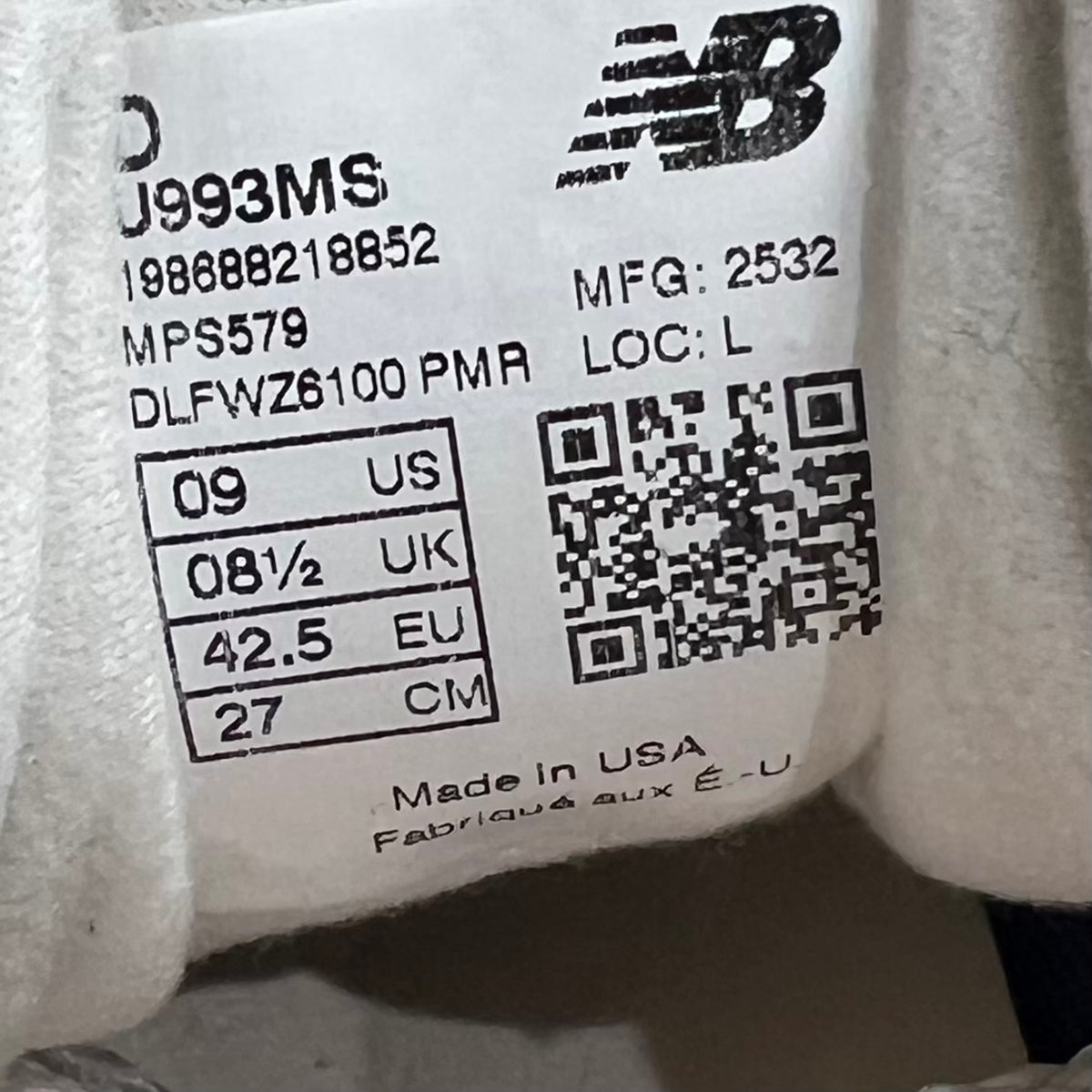 New Balance 993 Kith MSG Ancient Scroll (2025) Size 9 USED s23542