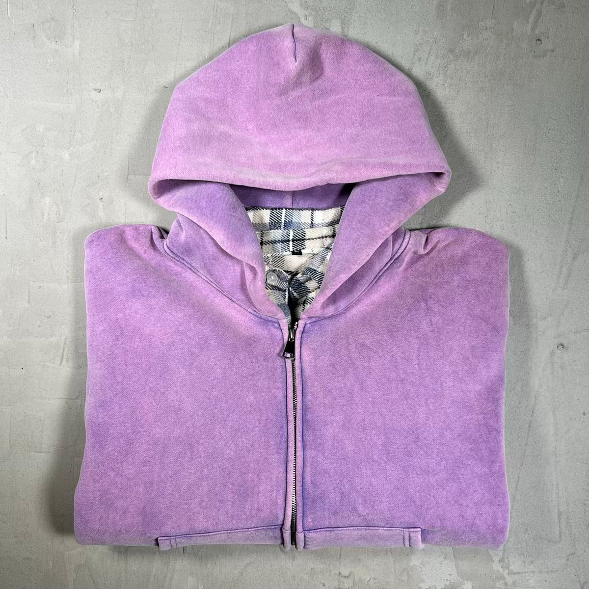 GV Gallery Raspberry Hills Cafe Washed Purple Zip Up Hoodie Size XL USED x18617