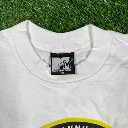 1993 MTV Rock n Jock Softball Challenge White Tee Size XL USED v17167