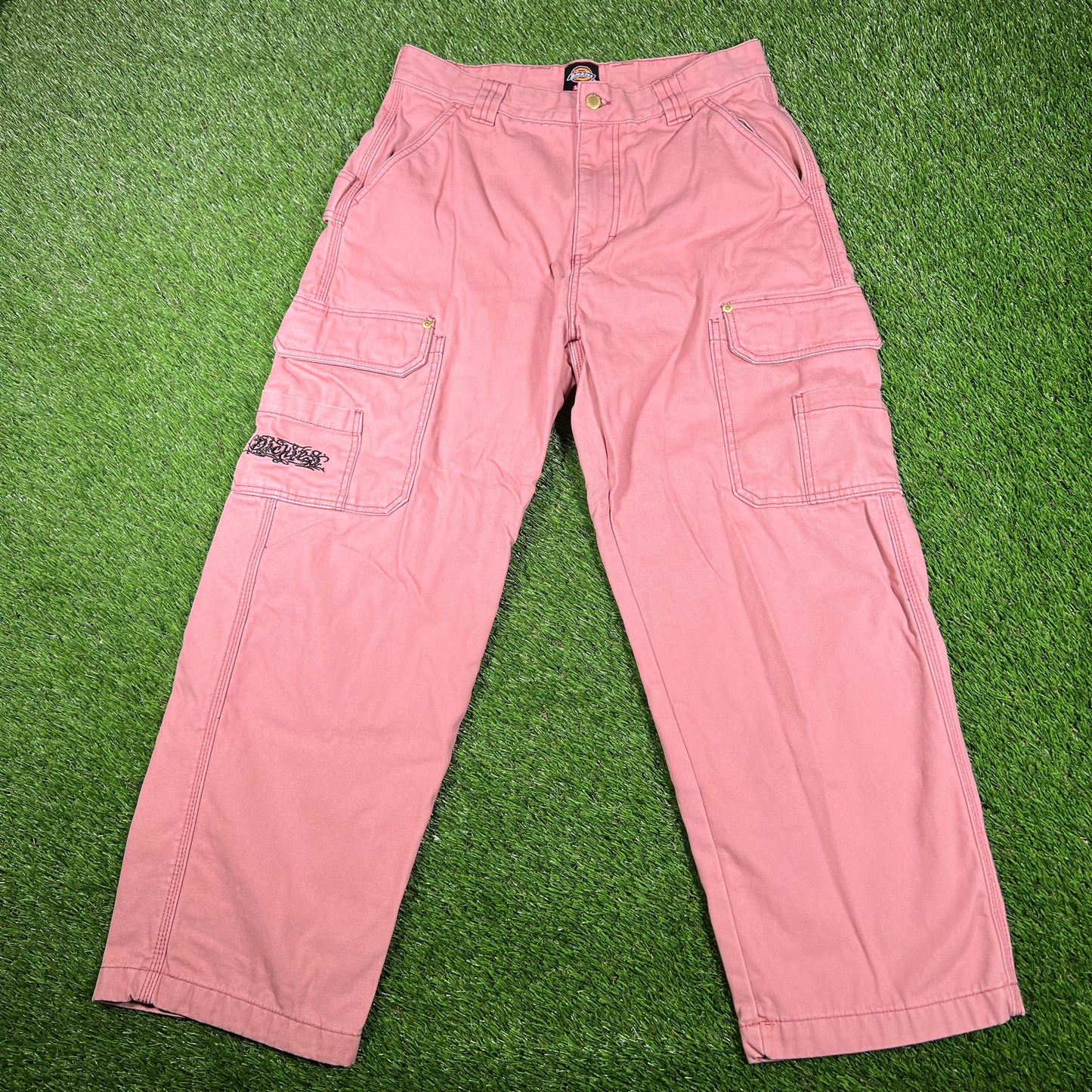 Supreme Dickies Flannel Lined Cargo Pant Pink (2024) Size 32 USED x14817