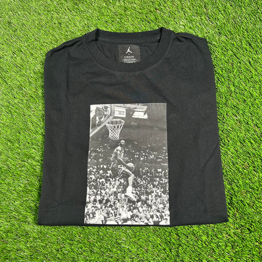 Jordan Union LA Jordan Dunking Black Tee Size Medium USED x14664