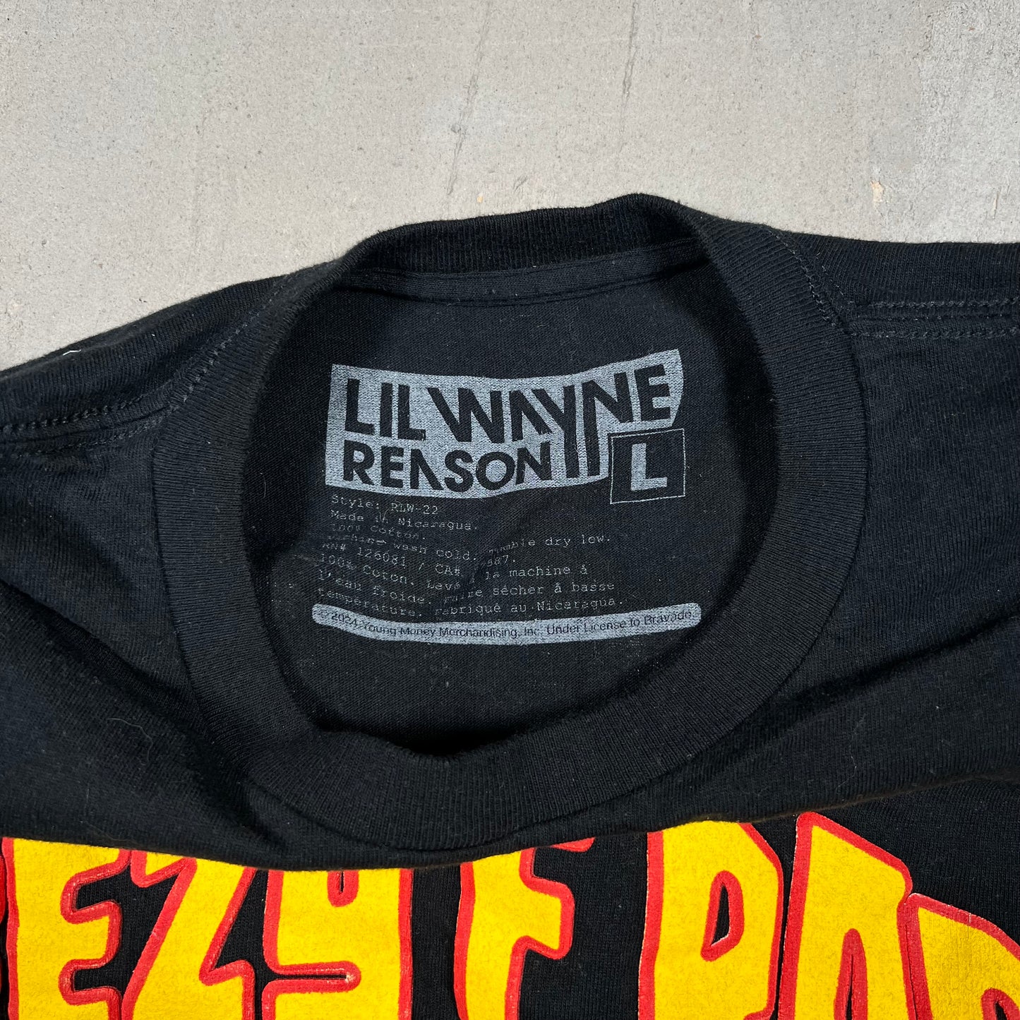 Lil Wayne Weezy F Baby Black Tee Size Large USED v19263