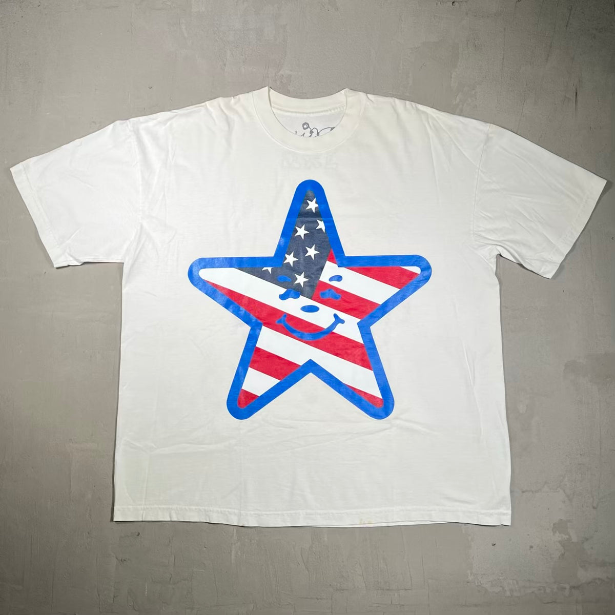 Asspizza Flag Star White Tee Size XXL USED x18447