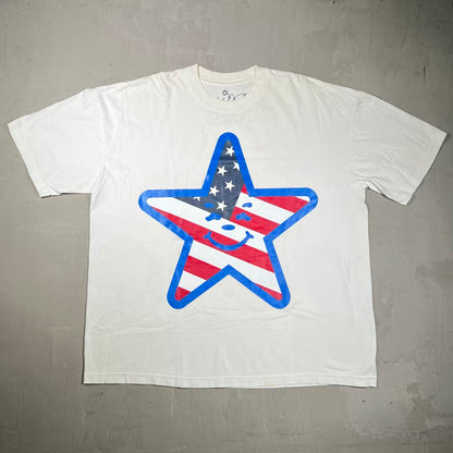 Asspizza Flag Star White Tee Size XXL USED x18447