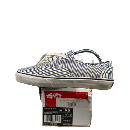 Vans Era Supreme CDG Shirt Blue White (2012) Size 9.5 USED s20191